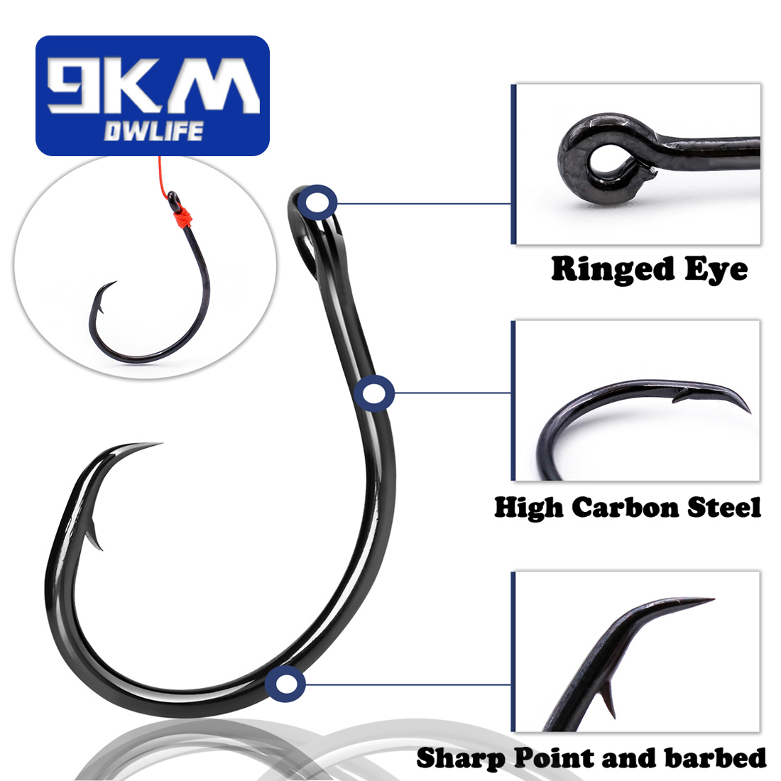 9KM 25-50Pcs Inline Wide Gap C - огляд і ціна Fishing Hook Offset