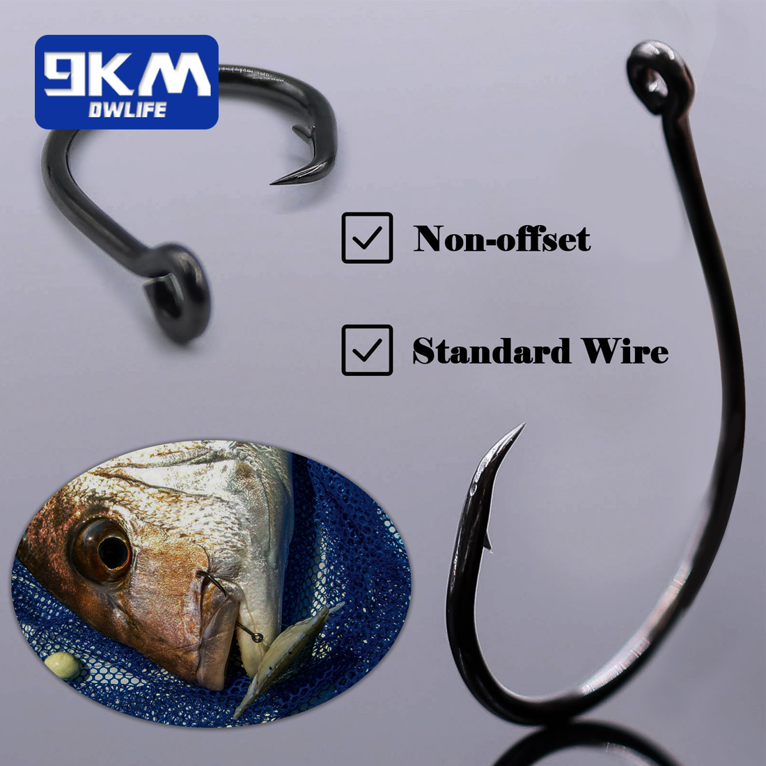 9KM 25-50Pcs Inline Wide Gap C - огляд і ціна Fishing Hook Offset